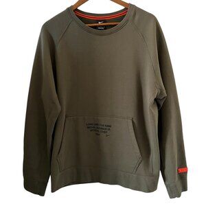 Nike LeBron Men's LS Round Neck Sweater In Dark Olive Size L